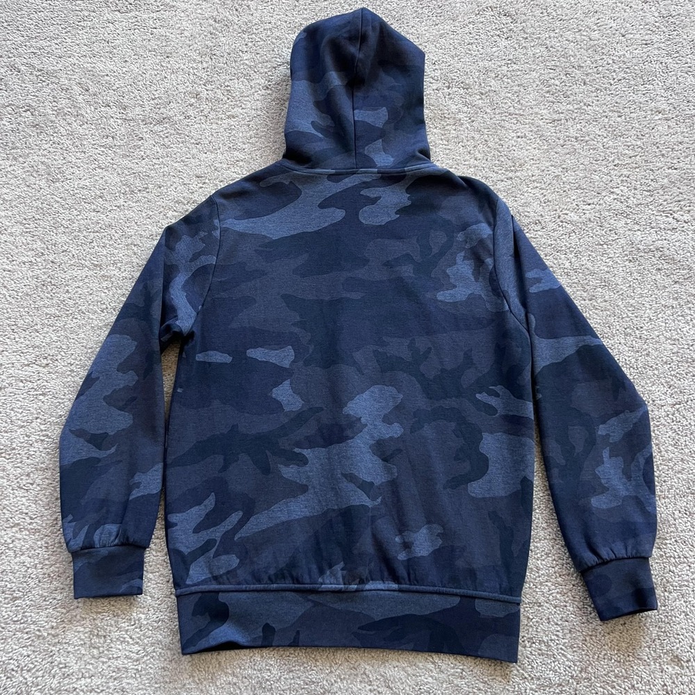 Polo Ralph Lauren Double Knit Camo Hoodie Mens Small Blue Full Zip Performance - Picture 2 of 14